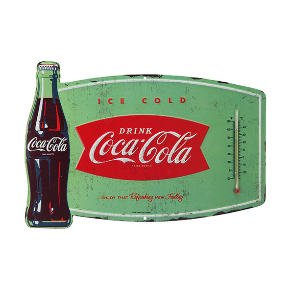 Coca-Cola Vintage Replica Thermometer Sign Original Colors Tagline Enjoy