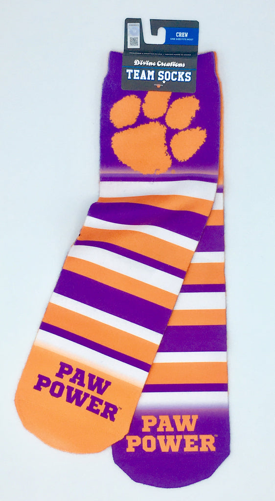 Clemson Tigers Team Socks New Sublimated Crew Ankle Ncaa Unisex Pick A Size College