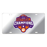 Clemson Tigers Silver Mirror With Decal Car Tag License Plate
