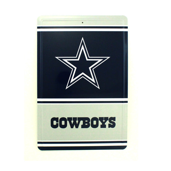 Dallas Cowboys Team Tin Sign Vintage Wood Look Metal 8"  X 12" Man Cave Fan
