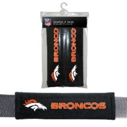 Denver Broncos Seatbelt Laptop Gym Bag Pads Nfl Shoulder Protector 2Pk New