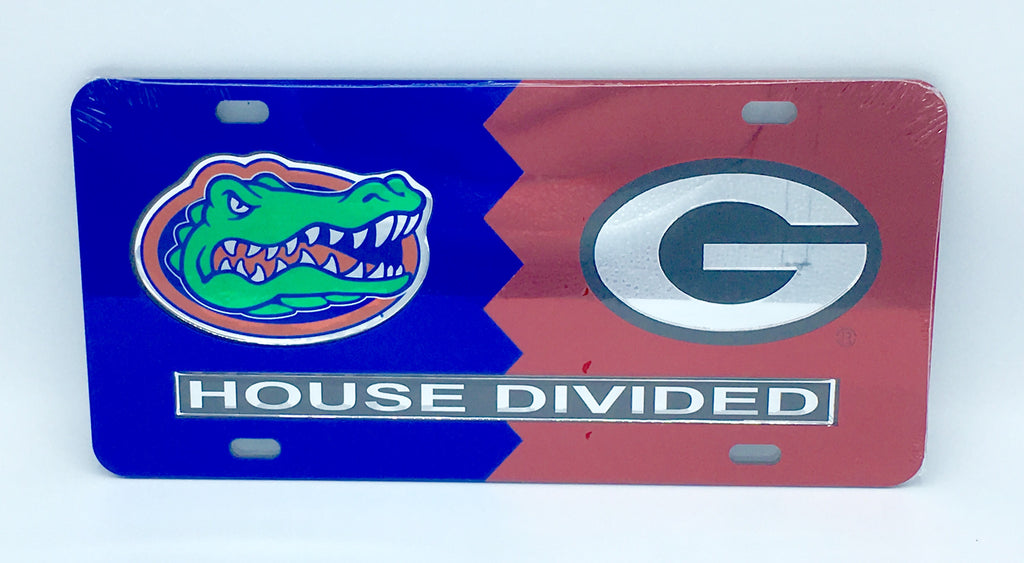 Florida Gators Georgia Bulldogs House Divided Mirror License Plate Car Tag University