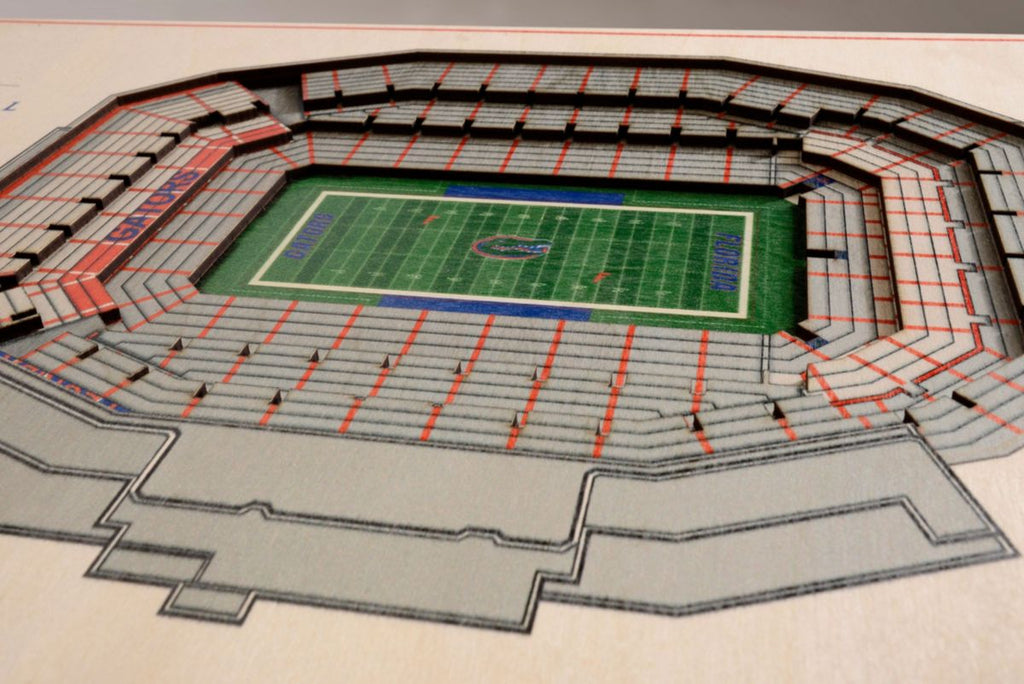 Florida Gators Tide 5-Layer Stadium Views 3D Wall Art Of Ben Hill Griffin Stadium Office