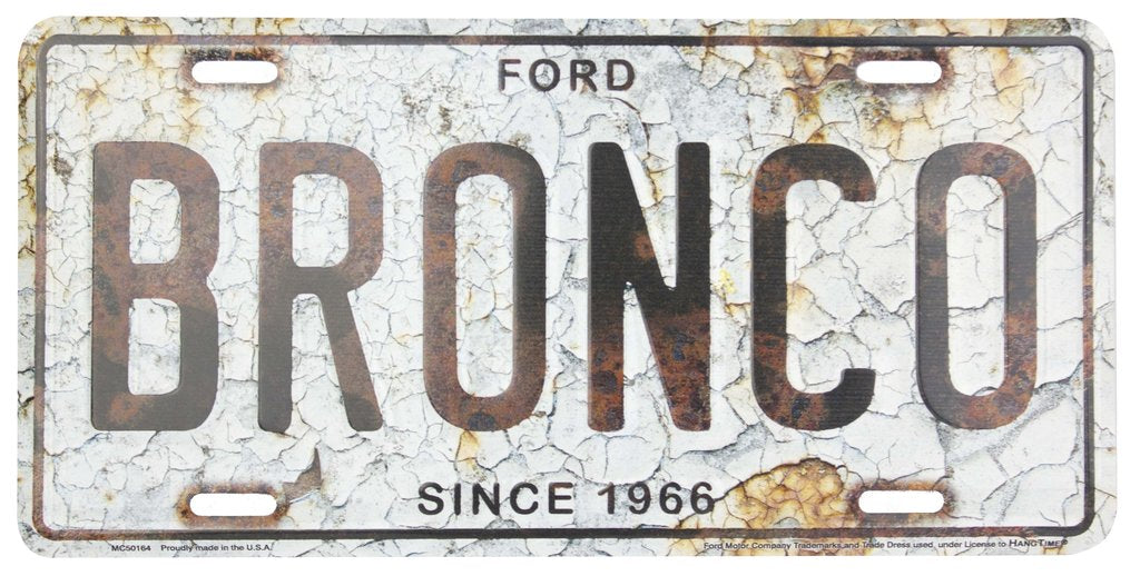 Ford Bronco License Plate Vintage Look Since 1966