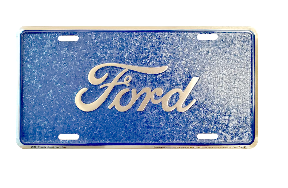 Ford Logo Car Tag Mosaic Blue