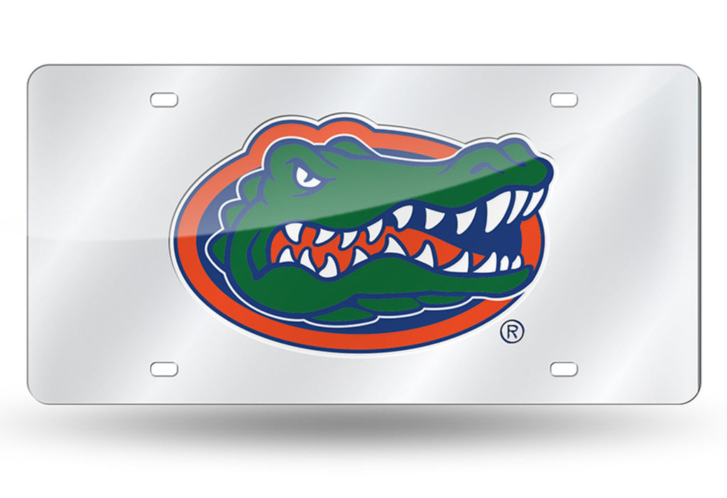 Florida Gators Mirrored Silver Laser Car Tag License Plate Logo Sign University