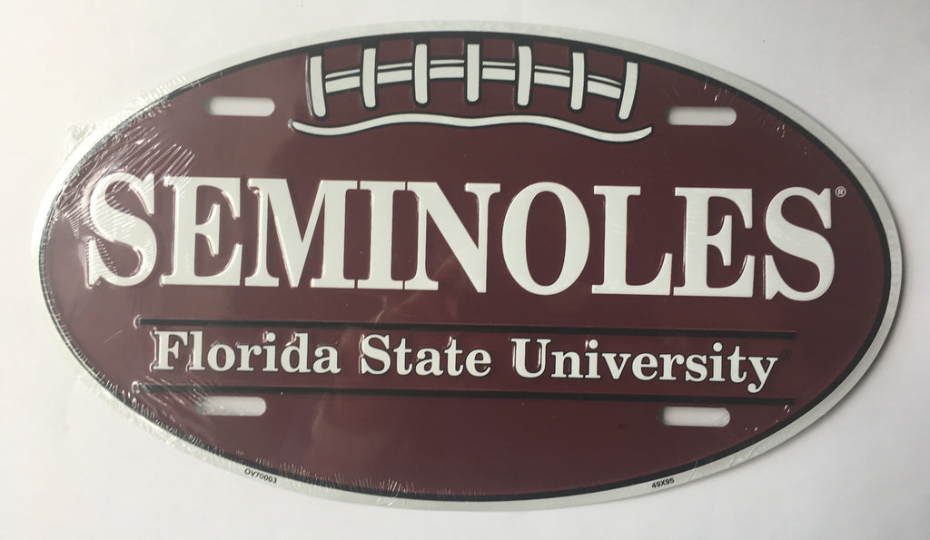 Florida State Seminoles Car Tag Oval Football License Plate