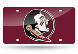 Florida State Seminoles Mirrored Red Car Tag License Plate Logo Sign