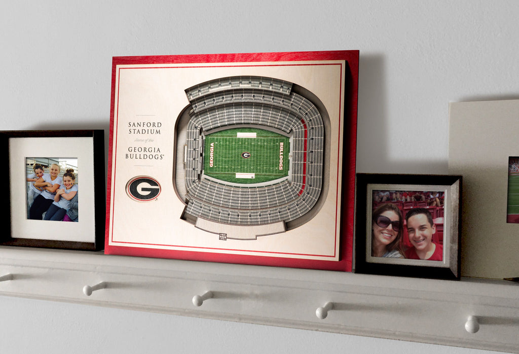 Georgia Bulldogs 5-Layer Stadium Views 3D Wall Art Of Sanford Stadium Office