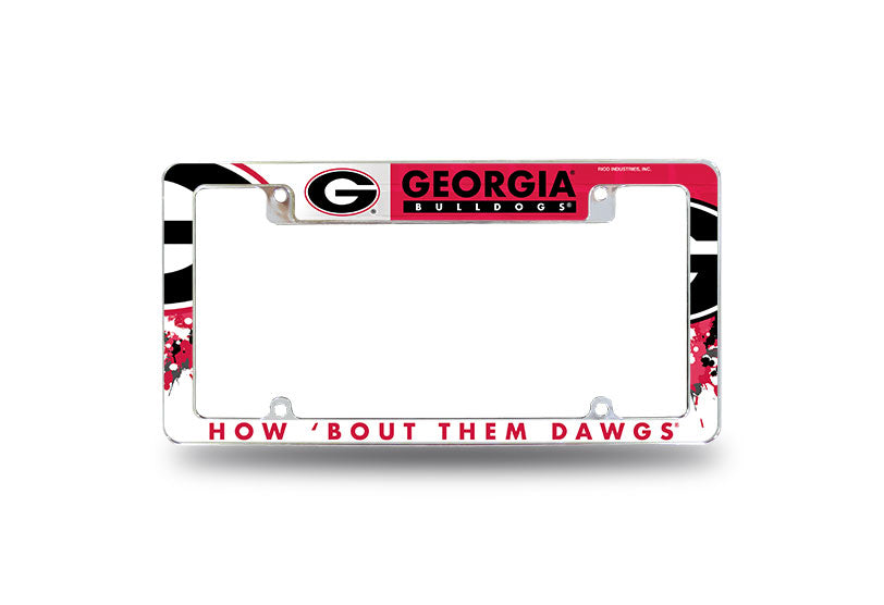 Georgia Bulldogs Chrome License Plate Frame All Over Tag Cover Auto Afc University