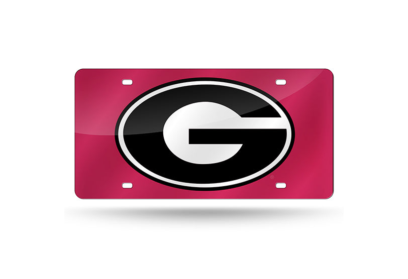 GEORGIA BULLDOGS MIRROR CAR TAG LICENSE PLATE RED BLACK G SIGN