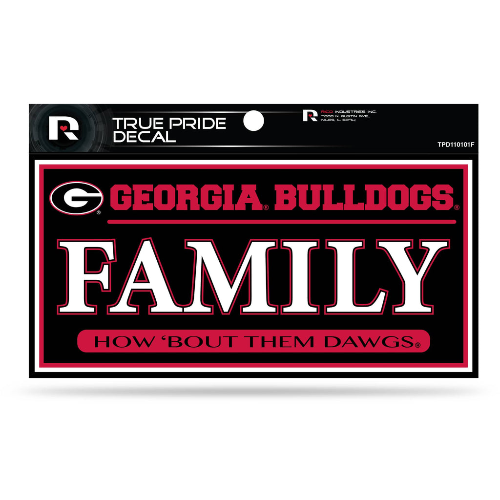 Georgia Bulldogs True Pride Decal Family How 'Bout Them Dawgs Auto 3" X 6"