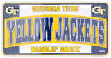 Georgia Tech Car Truck Tag License Plate Gt Yellow Jackets Metal Sign Blue White