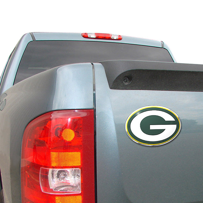 Green Bay Packers Color Team Emblem Aluminum Auto Laptop Sticker Decal Embossed