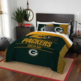 GREEN BAY PACKERS FULL/QUEEN COMFORTER AND SHAM 3PC SET DRAFT NORTHWEST NFL