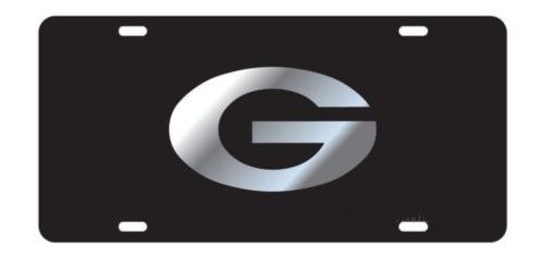 Georgia Bulldogs Mirror Car Tag License Plate Black Silver G Sign Craftique