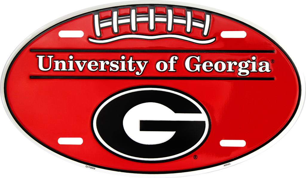 Georgia Bulldogs Car Truck Tag Oval Football License Plate