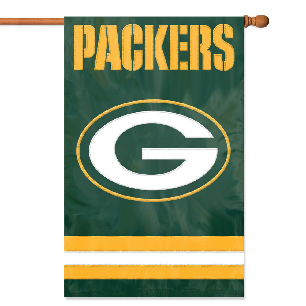 Green Bay Packers House Flag Applique Embroidered 2 Sided Oversized