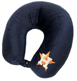 Houston Astros Applique Travel Neck Pillow Team Logo Color Snap Closure Polyester Mlb