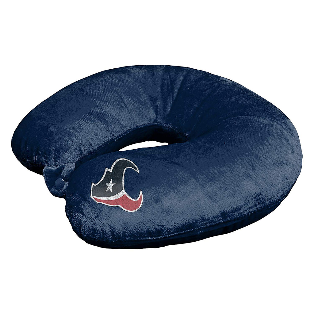 Houston Texans Applique Travel Neck Pillow Team Logo Color Snap Closure Polyester