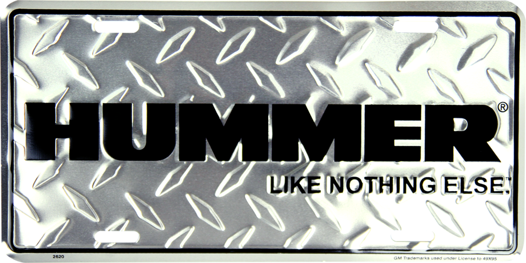 Hummer License Plate Diamond Like Nothing Else Embossed Metal Tag Auto Truck Suv