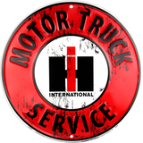 International Harvester Motor Truck Service Tin Metal Round Sign 12