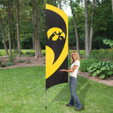 Iowa Hawkeyes 8.5 Foot Tall Team Flag 11.5' Pole Sign Banner Applique Embroidered