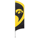Iowa Hawkeyes 8.5 Foot Tall Team Flag 11.5' Pole Sign Banner Applique Embroidered