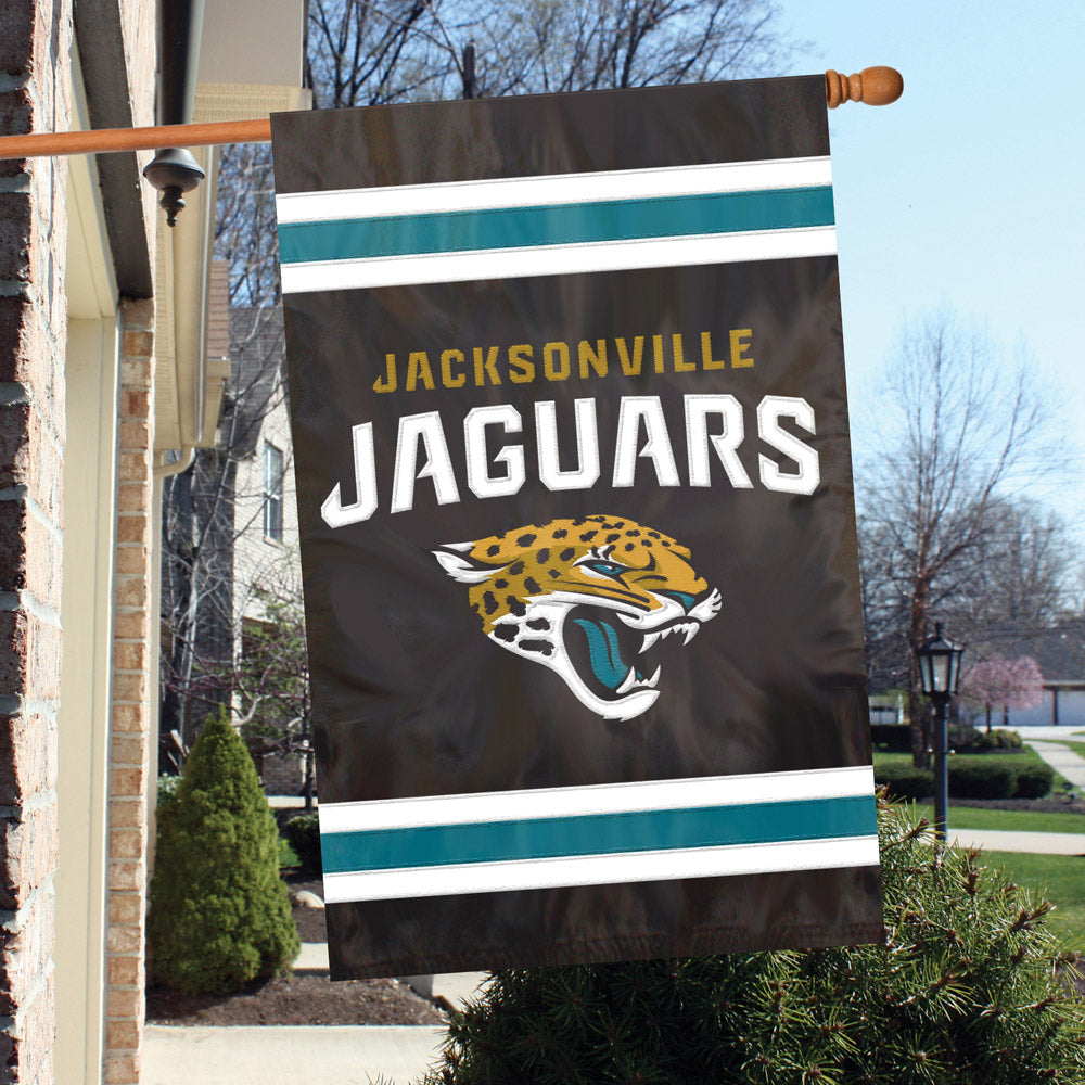 Jacksonville Jaguars House Flag Applique Embroidered 2 Sided Oversized