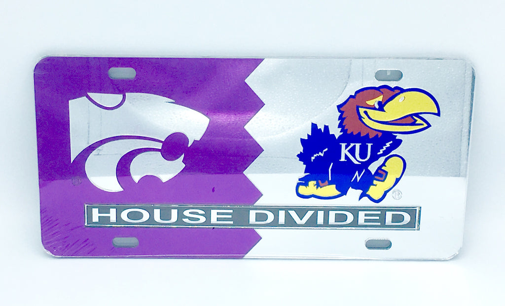 Kansas State Wildcats Kansas Jayhawks House Divided Mirror License Plate Car Tag University