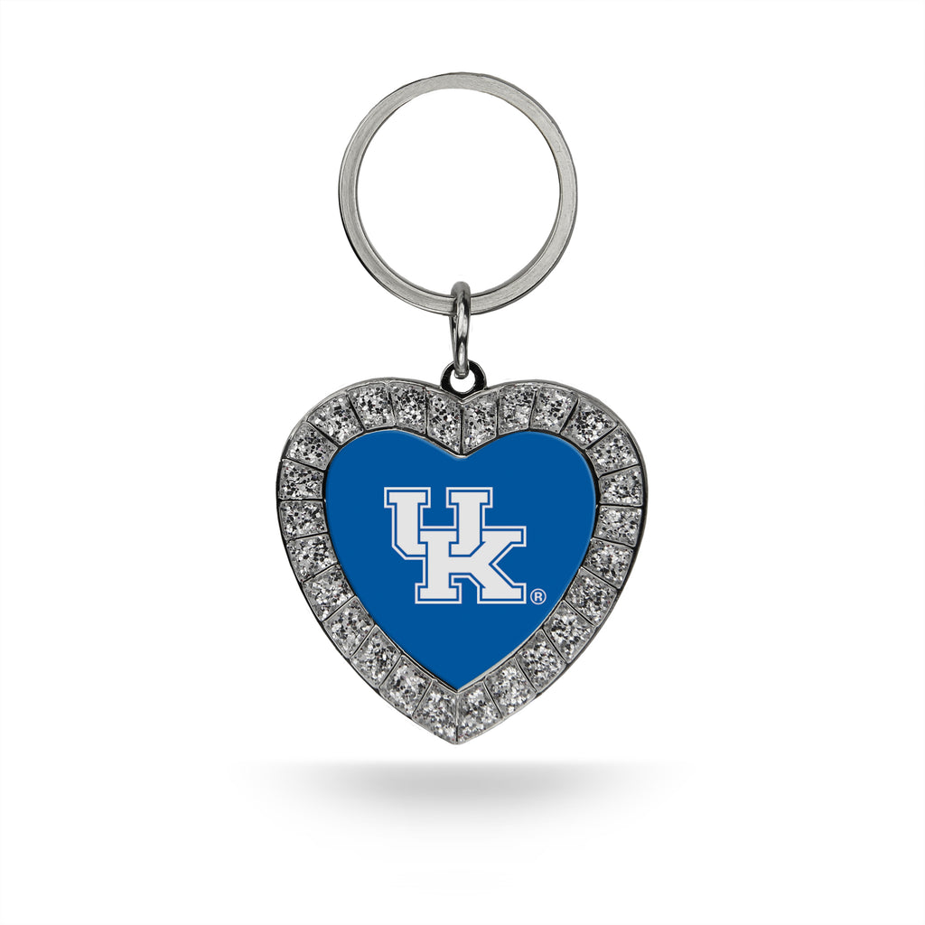 Kentucky Wildcats Rhinestone Heart Bling Keychain Ncaa Key Ring