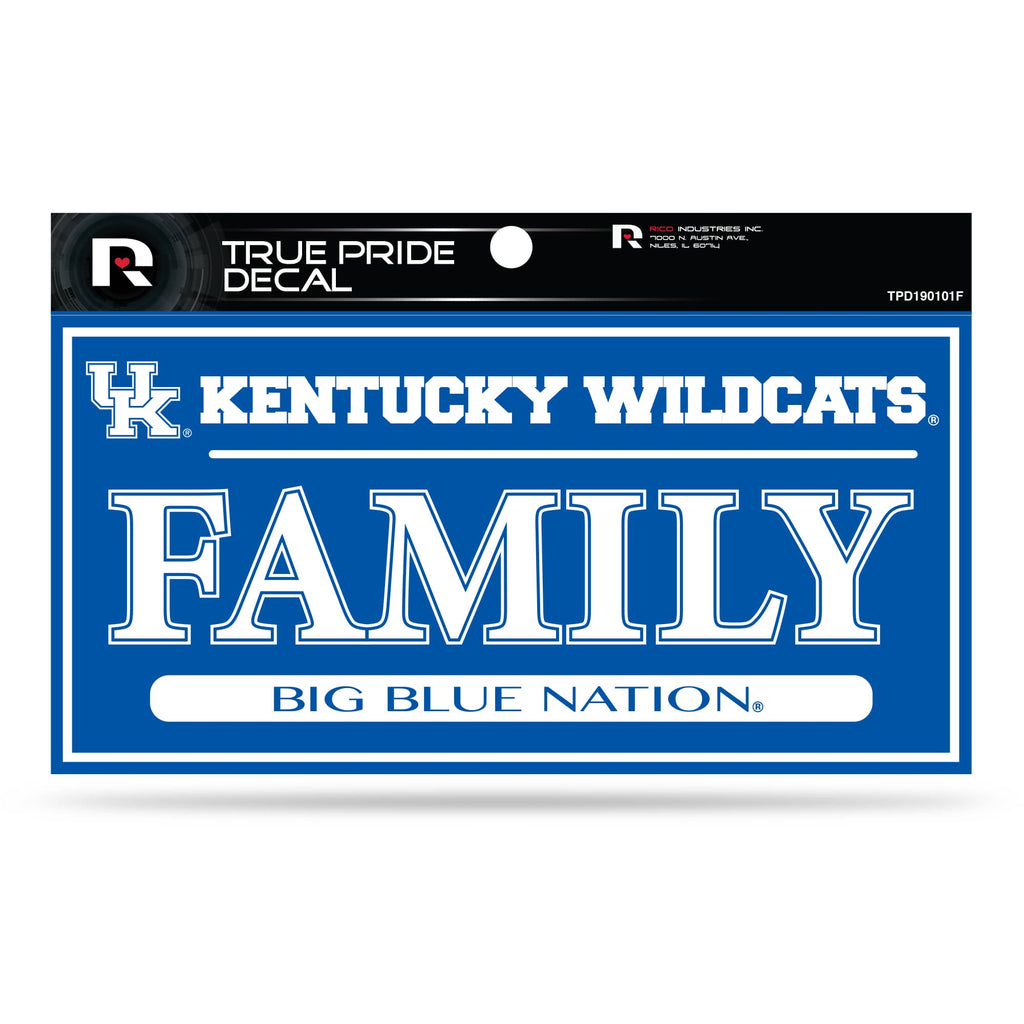Kentucky Wildcats True Pride Decal Family Big Blue Nation Auto 3" X 6" Sticker