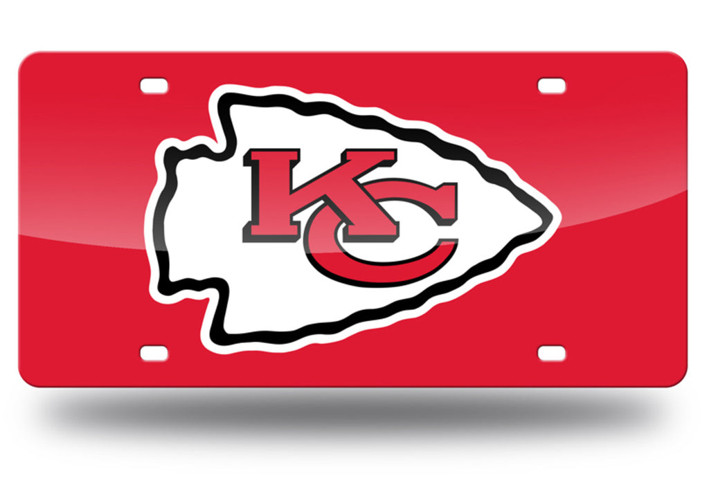 Kansas City Chiefs Mirror Car Tag Laser License Plate Logo Red Sign Nfl