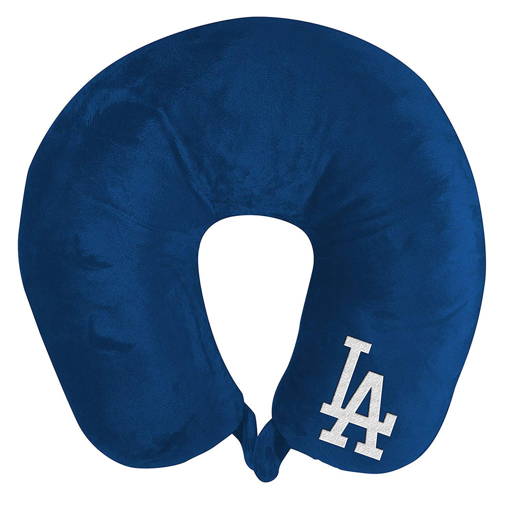 LA DODGERS APPLIQUE TRAVEL NECK PILLOW TEAM LOGO COLOR SNAP CLOSURE POLYESTER MLB LOS ANGELES