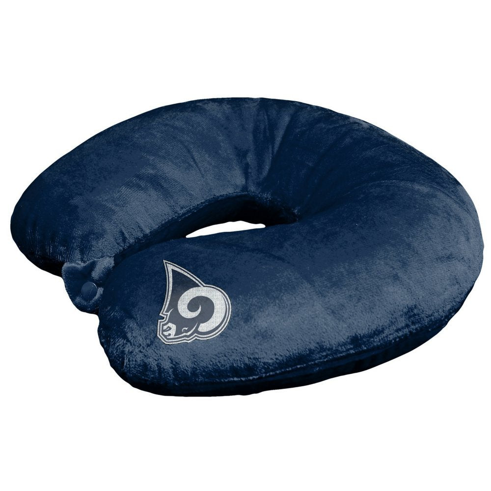 Los Angeles Rams Applique Travel Neck Pillow Team Logo Color Snap Closure Polyester