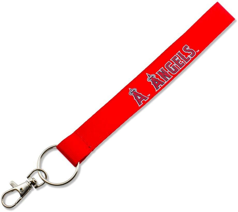 Aminco Wristlet Lanyard Keychain MLB Baseball 9 Key Ring Pick Your Team Souvenirs Los Angeles Angels