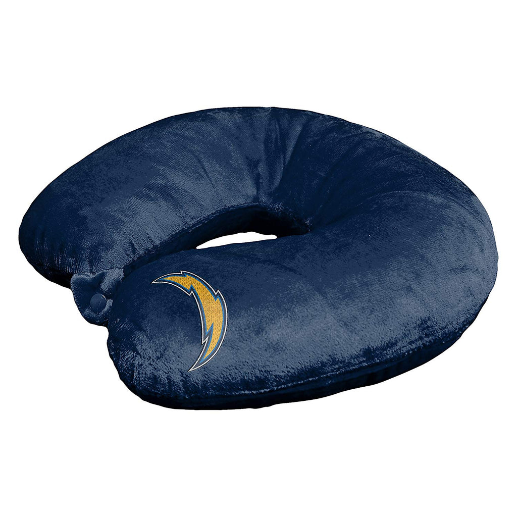 Los Angeles Chargers Applique Travel Neck Pillow Team Logo Color Snap Closure Polyester