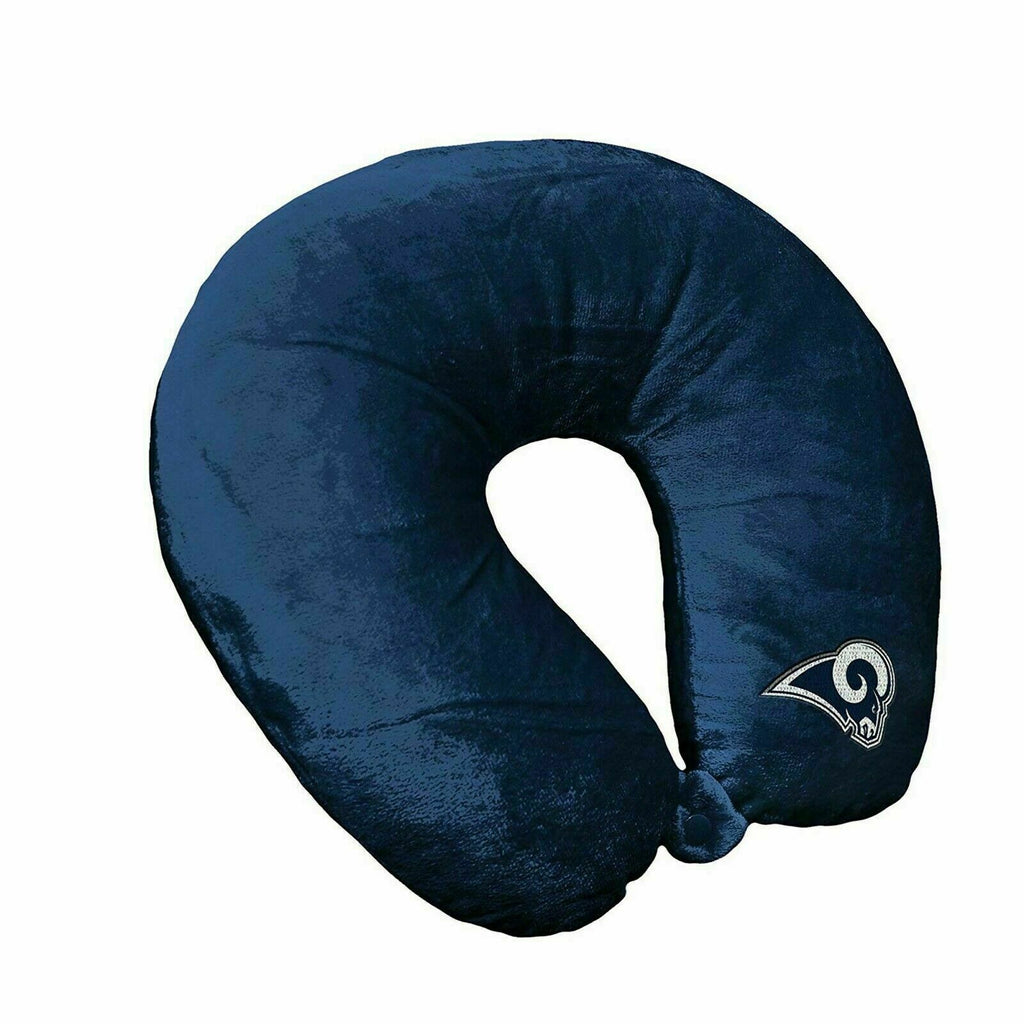 Los Angeles Rams Applique Travel Neck Pillow Team Logo Color Snap Closure Polyester