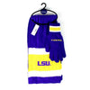 Lsu Tigers Knit Scarf And Glove Gift Set Ncaa