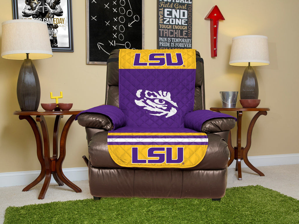 LSU Tigers Furniture Protector Cover Recliner Reversible