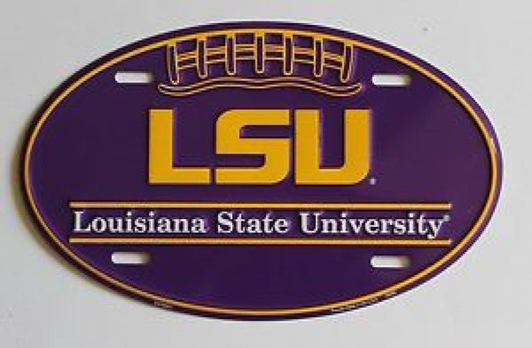 Lsu Tigers Car Truck Tag Oval Football License Plate Metal