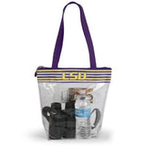 Lsu Tigers Clear Zipper Stadium Tote Approved Purse Bag Ncaa Inside Pocket