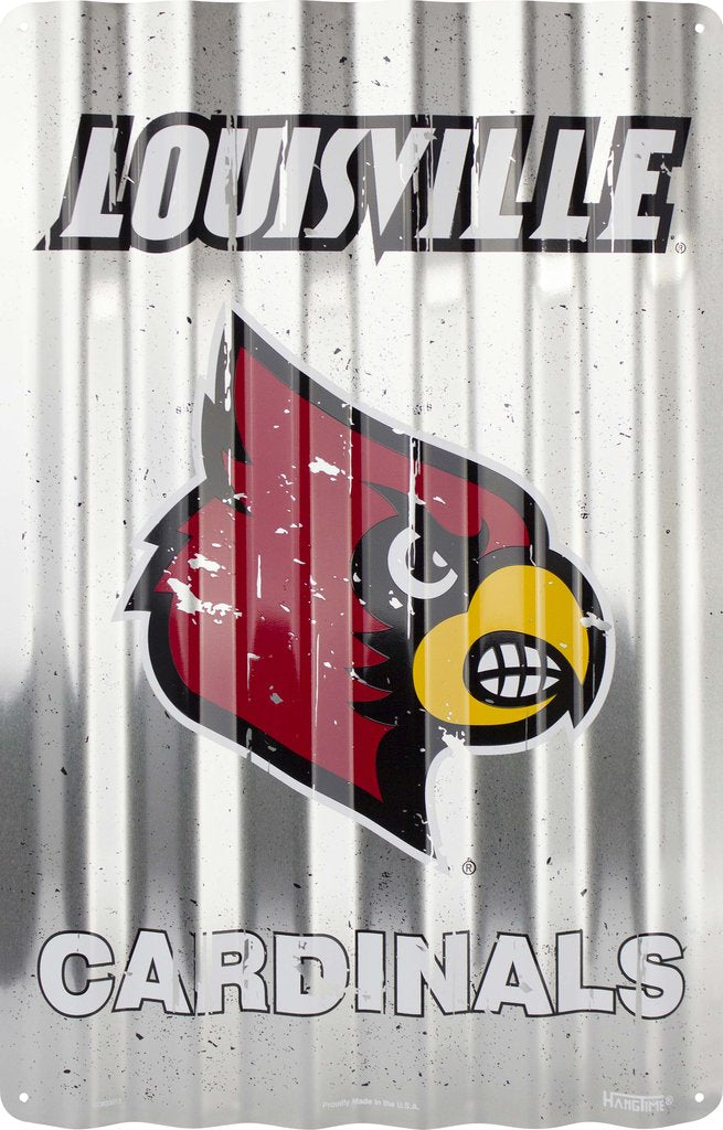 Louisville Cardinals Corrugated Metal Sign 12" X 18"