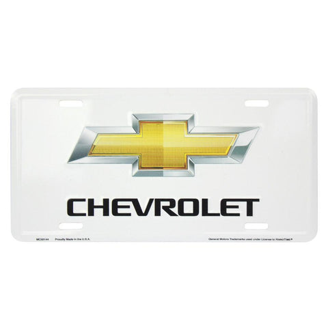 Chevrolet Logo License Plate Black Embossed