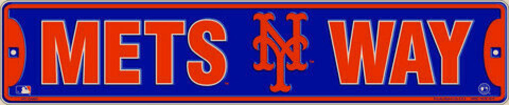New York Mets Street Sign 24" X 5" Embossed Metal Mets Way Road Rd Game Man