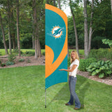 Miami Dolphins 8.5 Foot Tall Team Flag 11.5' Pole Sign Banner Nfl