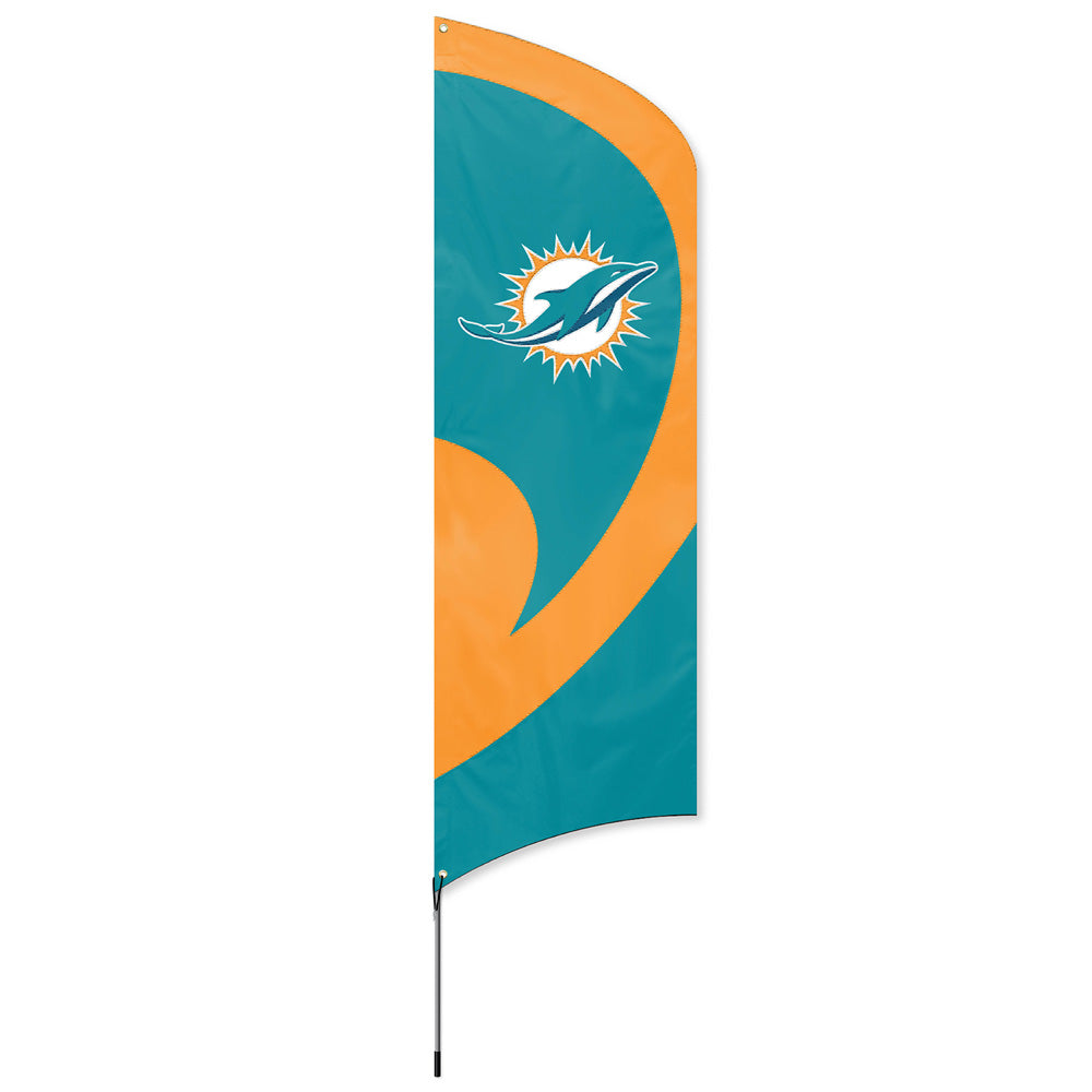 Miami Dolphins 8.5 Foot Tall Team Flag 11.5' Pole Sign Banner Nfl