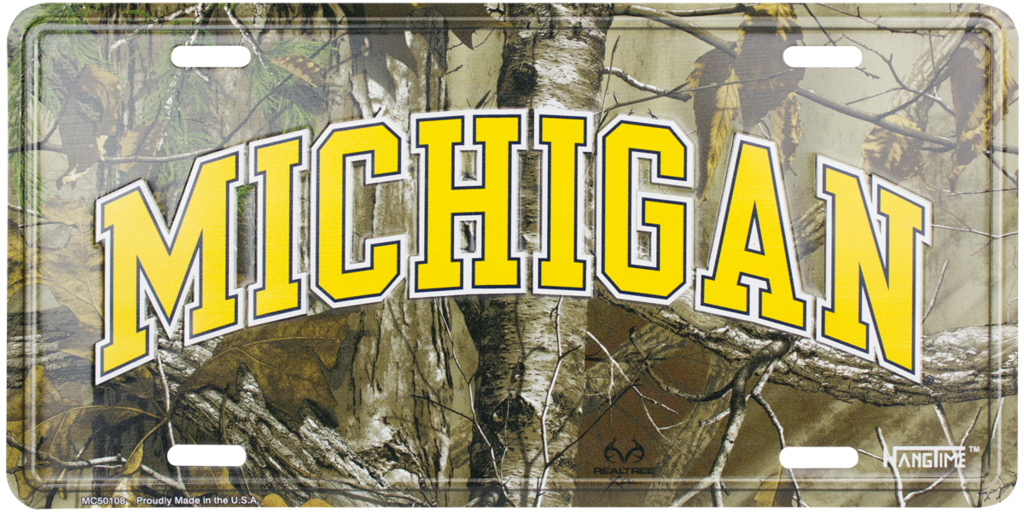 Michigan Wolverines Camo License Plate