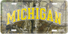 Michigan Wolverines Camo License Plate