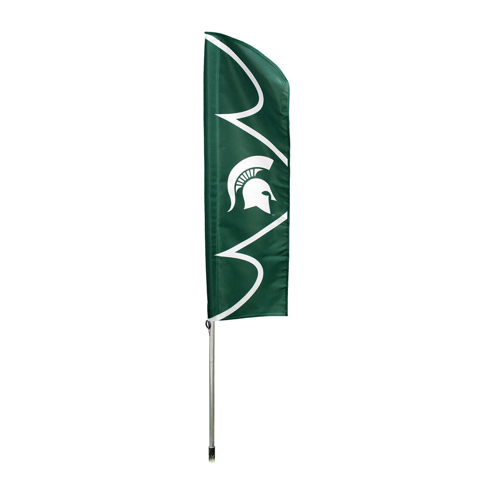 Michigan State Spartans 6 Foot Tall Flag Steel Pole Banner Swooper Double Sided